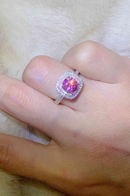 1 Carat Moissanite Two - Tone Ring - Ring - Pink - Bella Bourget