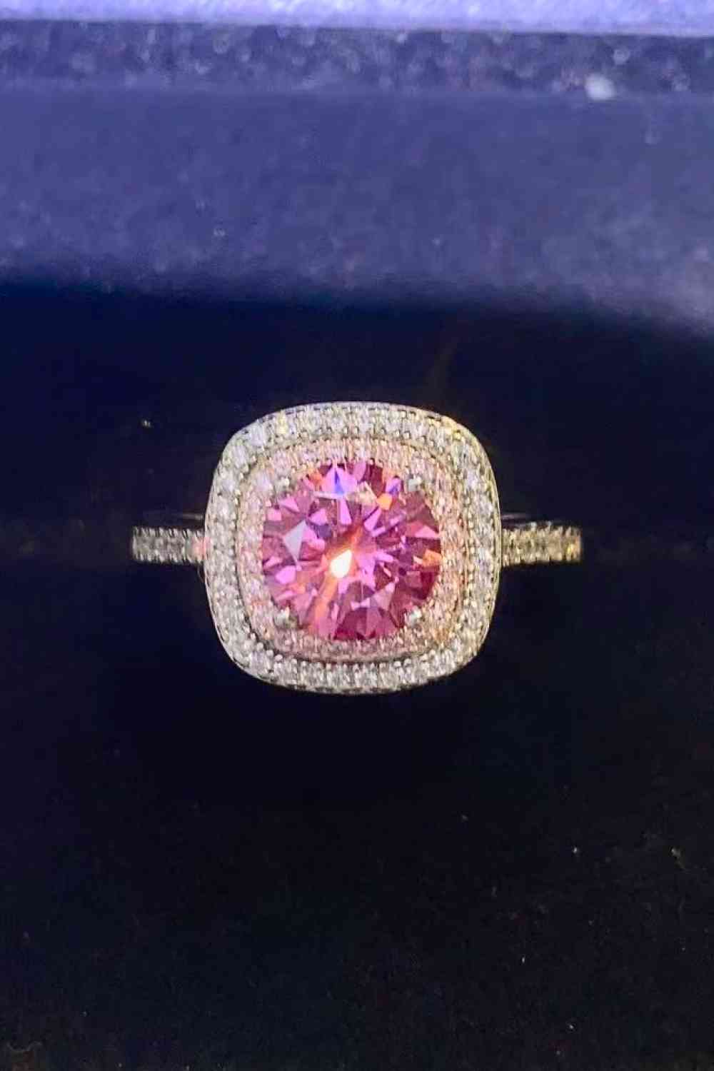 1 Carat Moissanite Two - Tone Ring - Ring - Pink - Bella Bourget