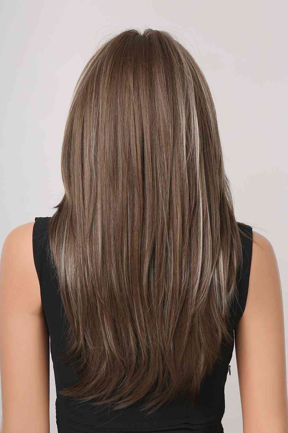 13*1" Full - Machine Wigs Synthetic Long Straight 22" - synthetic hair - Brown/Blonde Highlights - Bella Bourget