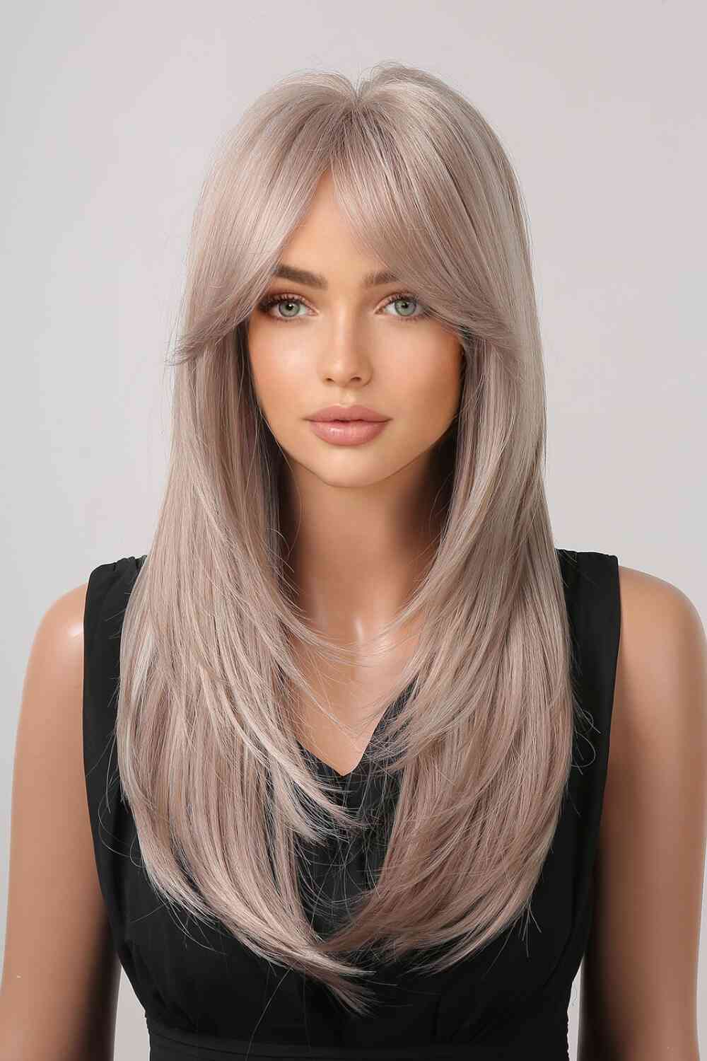 13*1" Full - Machine Wigs Synthetic Long Straight 22" - synthetic hair - Brown/Blonde Highlights - Bella Bourget