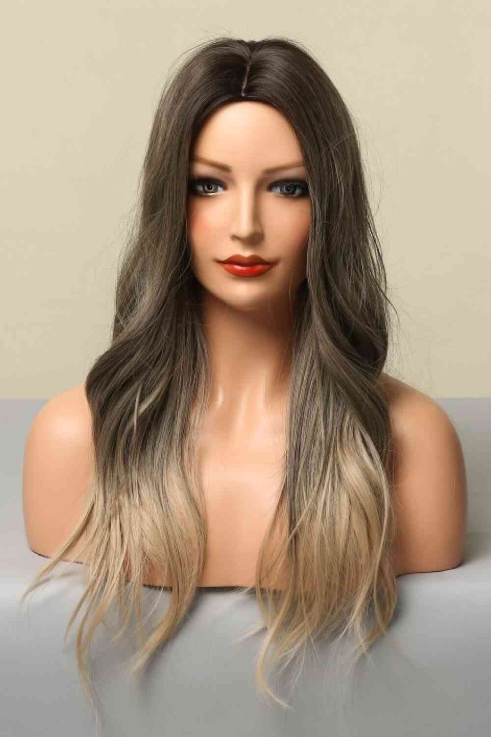 13*1" Full - Machine Wigs Synthetic Long Straight 24" - synthetic hair - Ash Brown/Blonde Ombre - Bella Bourget