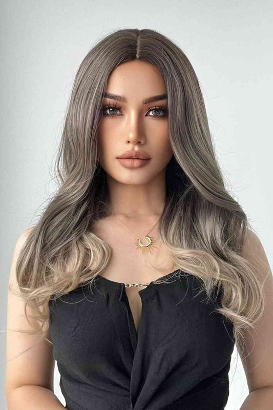 13*1" Full - Machine Wigs Synthetic Long Straight 24" - synthetic hair - Ash Brown/Blonde Ombre - Bella Bourget