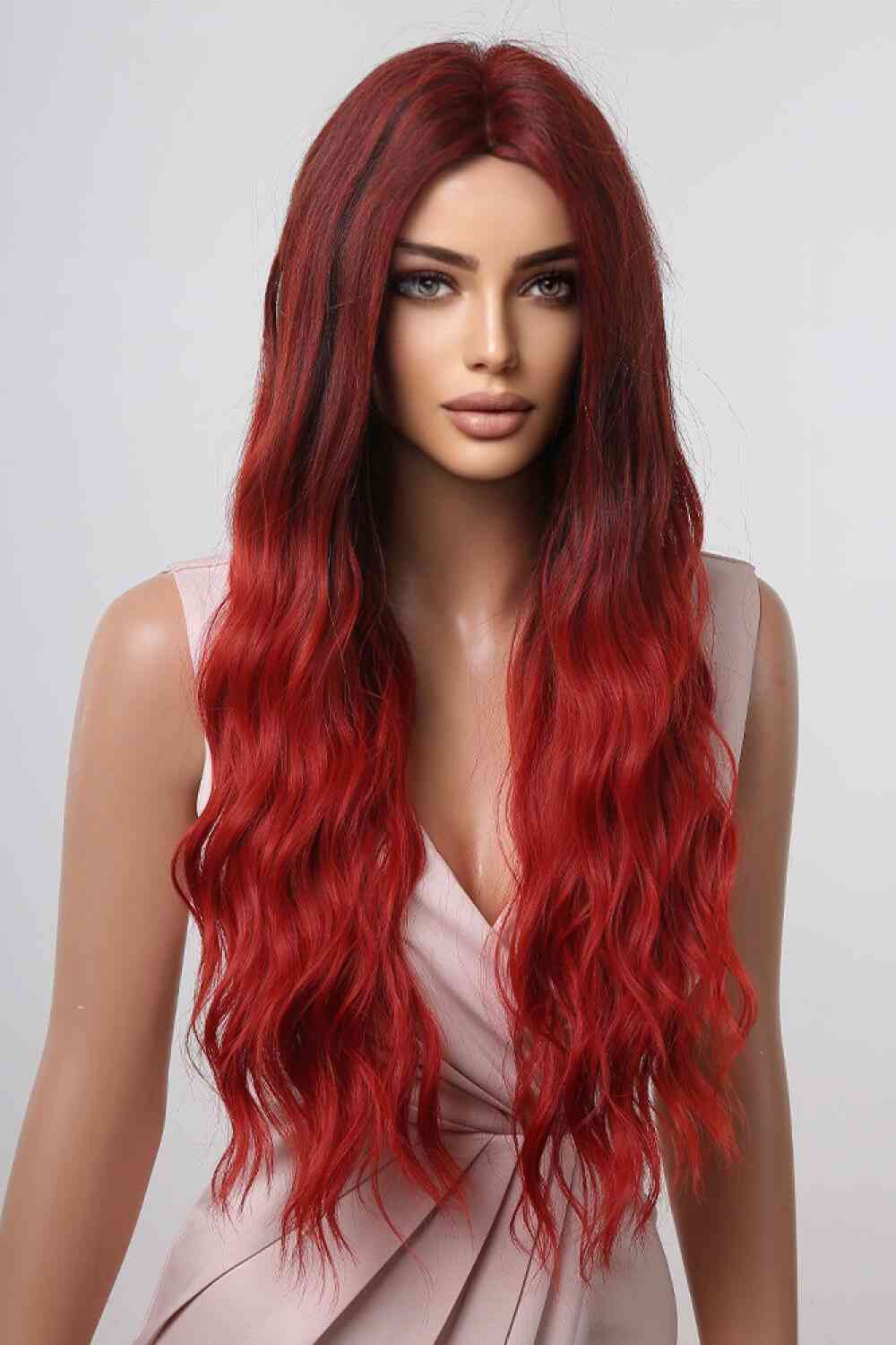 13*1" Full - Machine Wigs Synthetic Long Wave 27" - synthetic hair - Red Ombre - Bella Bourget