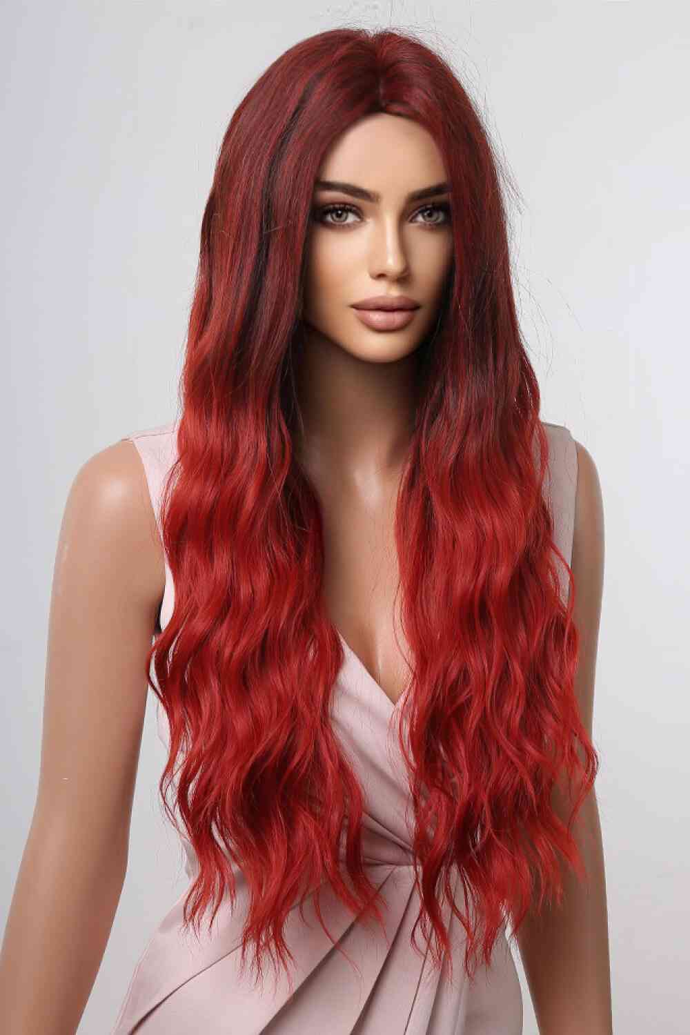 13*1" Full - Machine Wigs Synthetic Long Wave 27" - synthetic hair - Red Ombre - Bella Bourget