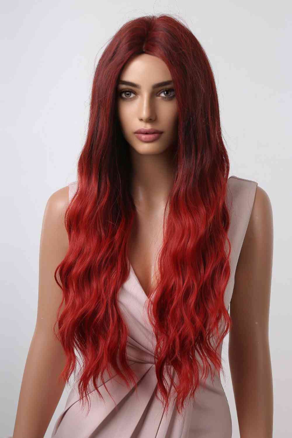 13*1" Full - Machine Wigs Synthetic Long Wave 27" - synthetic hair - Red Ombre - Bella Bourget