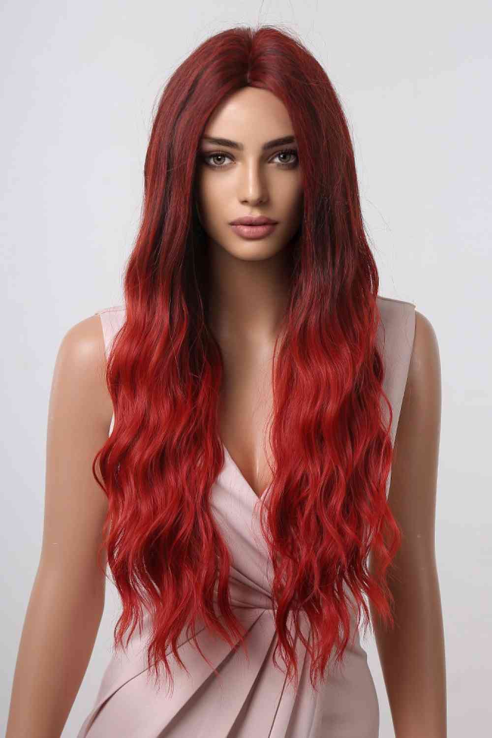 13*1" Full - Machine Wigs Synthetic Long Wave 27" - synthetic hair - Red Ombre - Bella Bourget