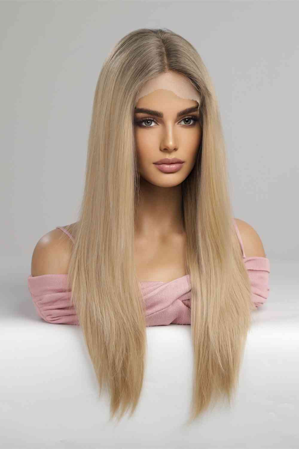 13*2" Lace Front Wigs Synthetic Long Straight 24'' 150% Density - synthetic hair - Blonde - Bella Bourget