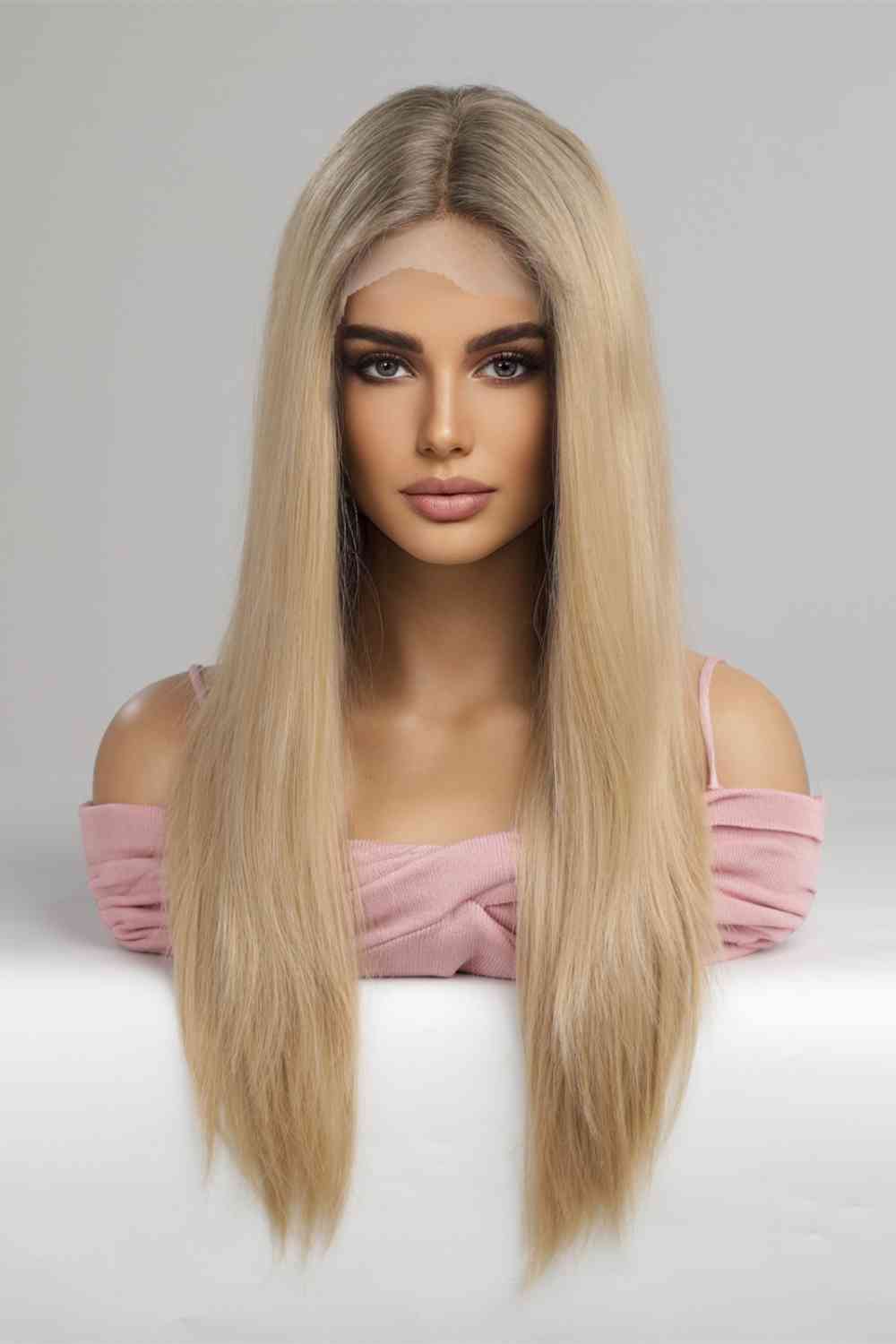 13*2" Lace Front Wigs Synthetic Long Straight 24'' 150% Density - synthetic hair - Blonde - Bella Bourget