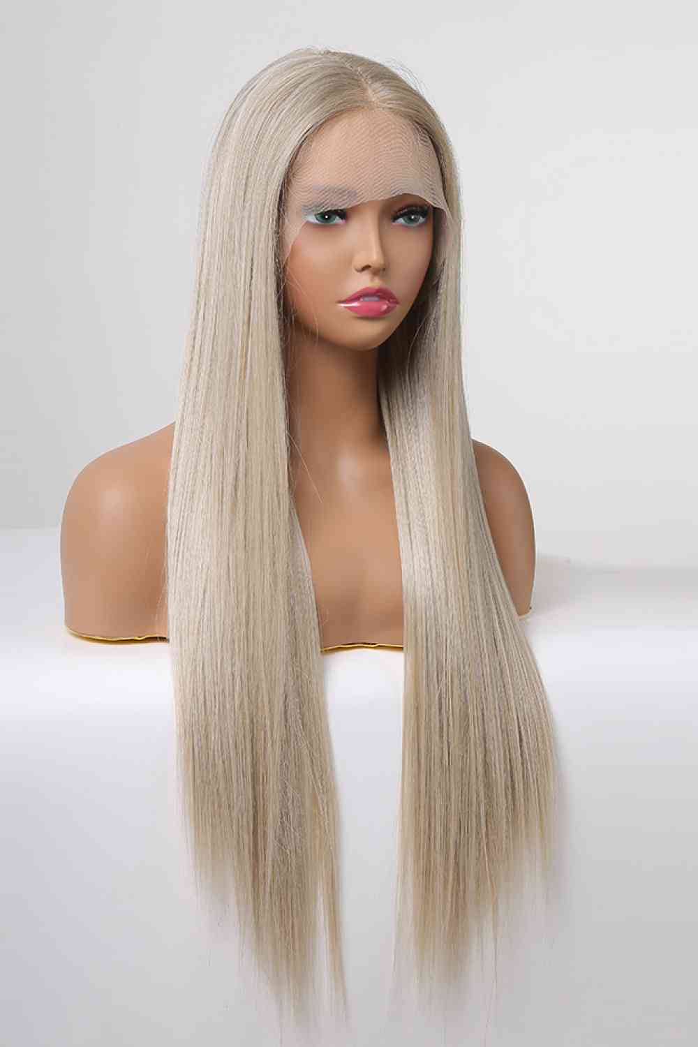 13*2" Lace Front Wigs Synthetic Long Straight 27" 150% Density - synthetic hair - Blonde/Ash Brown Root - Bella Bourget