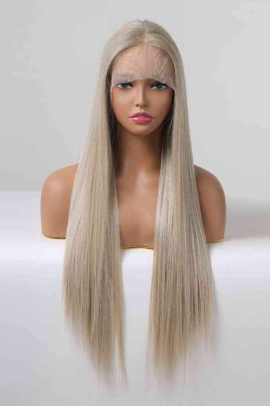 13*2" Lace Front Wigs Synthetic Long Straight 27" 150% Density - synthetic hair - Blonde/Ash Brown Root - Bella Bourget