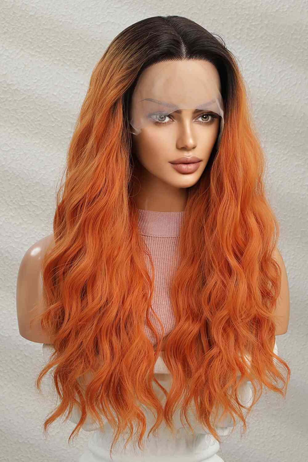 13*2" Lace Front Wigs Synthetic Long Wave 24" 150% Density - synthetic hair - Ginger/Brunette Root - Bella Bourget