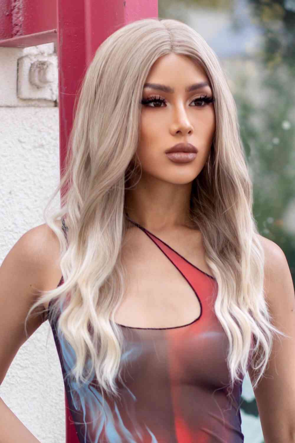 13*2" Lace Front Wigs Synthetic Long Wave 24" 150% Density in Medium Blonde Highlights - synthetic hair - Medium Blonde Highlights - Bella Bourget