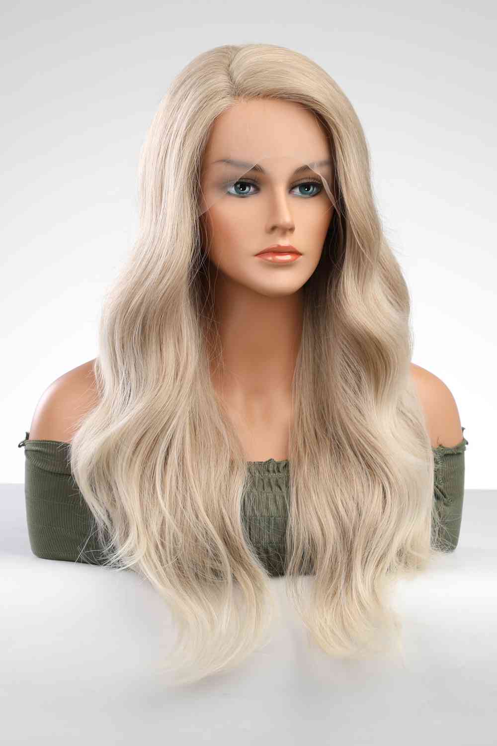 13*2" Lace Front Wigs Synthetic Long Wave 25" 150% Density - synthetic hair - Blonde - Bella Bourget