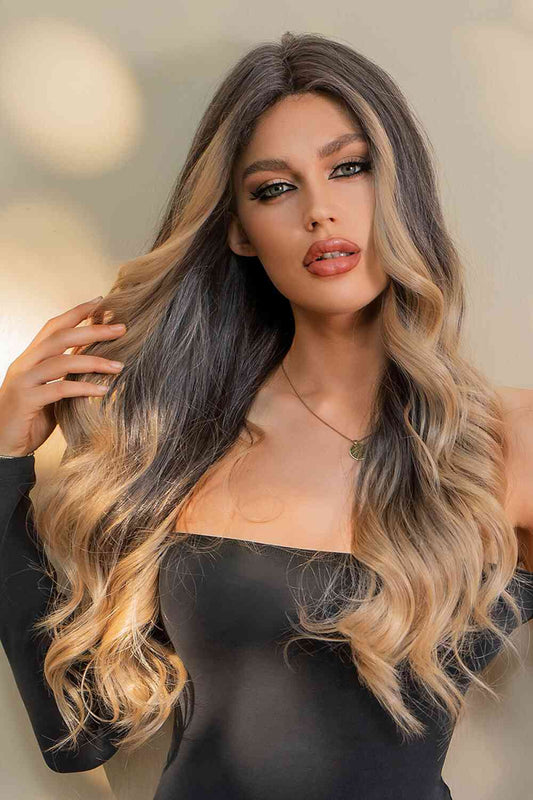 13*2" Lace Front Wigs Synthetic Long Wave 26" 150% Density - synthetic hair - Brown/Caramel Balayage - Bella Bourget