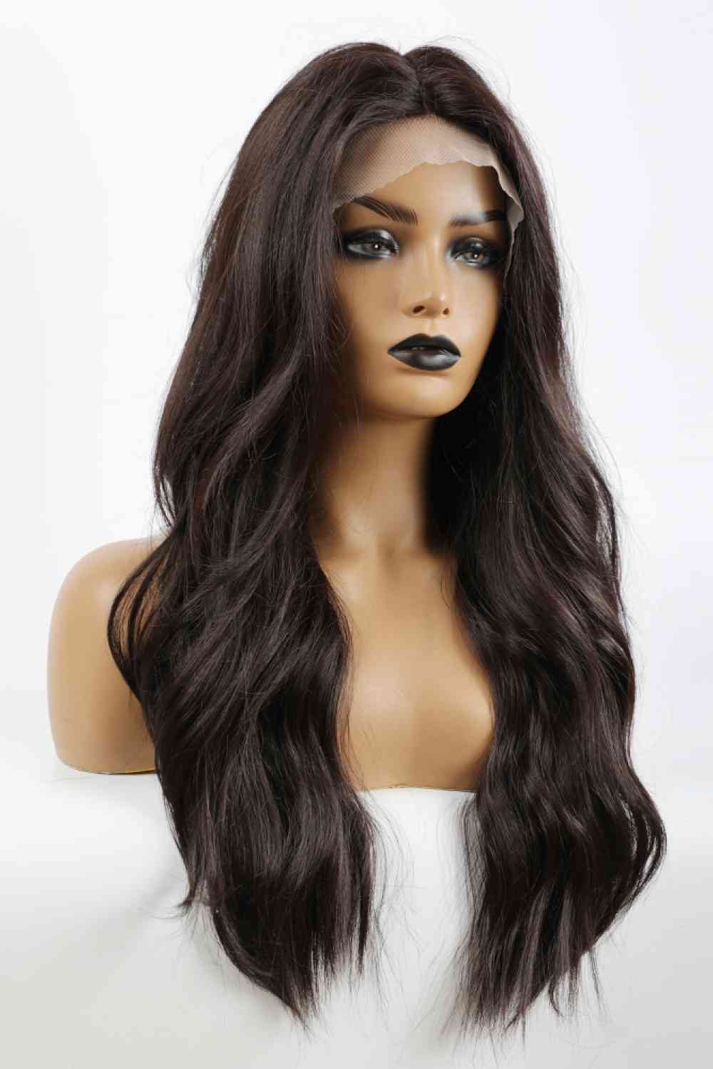 13*2" Lace Front Wigs Synthetic Long Wave 26" Heat Safe 150% Density in Brown - synthetic hair - Brown - Bella Bourget