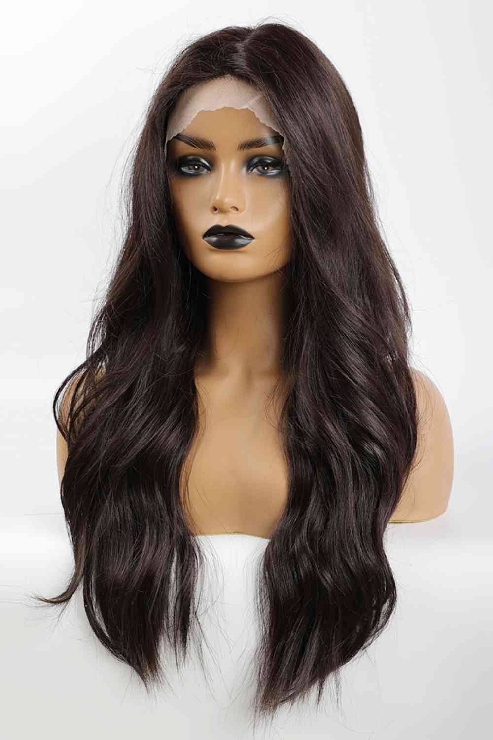 13*2" Lace Front Wigs Synthetic Long Wave 26" Heat Safe 150% Density in Brown - synthetic hair - Brown - Bella Bourget