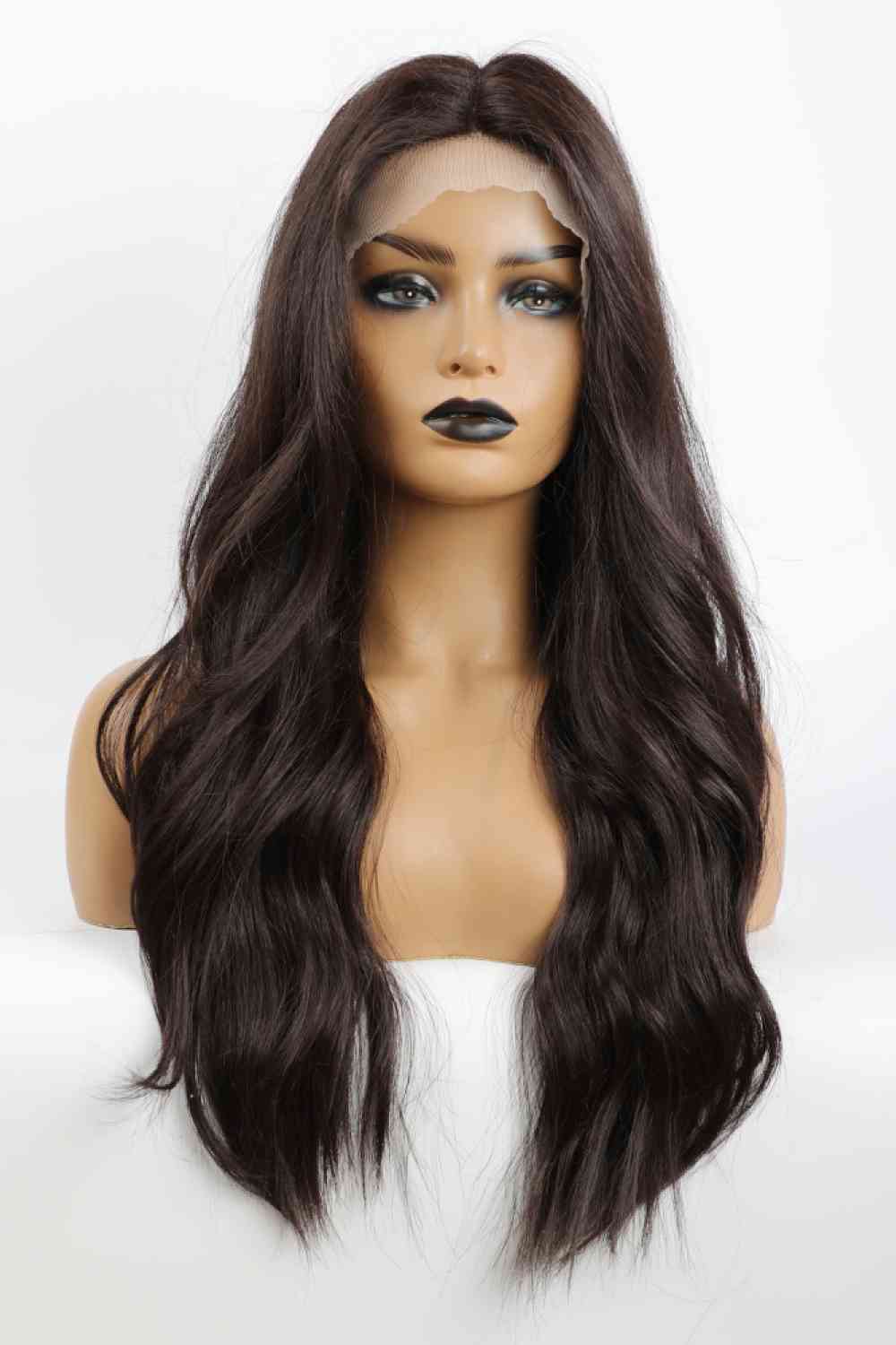 13*2" Lace Front Wigs Synthetic Long Wave 26" Heat Safe 150% Density in Brown - synthetic hair - Brown - Bella Bourget