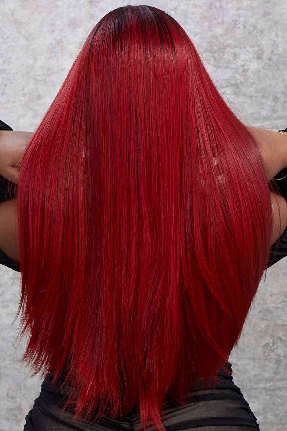 13*2" Lace Front Wigs Synthetic Straight 26" 150% Density - synthetic hair - Red Ombre - Bella Bourget