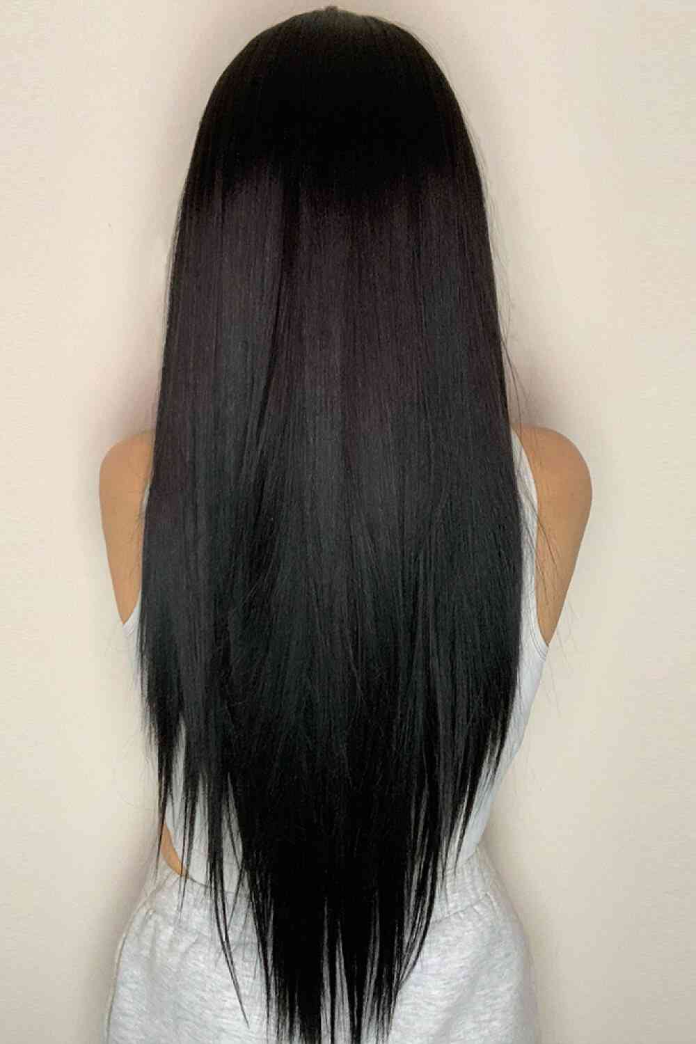 13*2" Long Lace Front Straight Synthetic Wigs 26" Long 150% Density - synthetic hair - Black - Bella Bourget