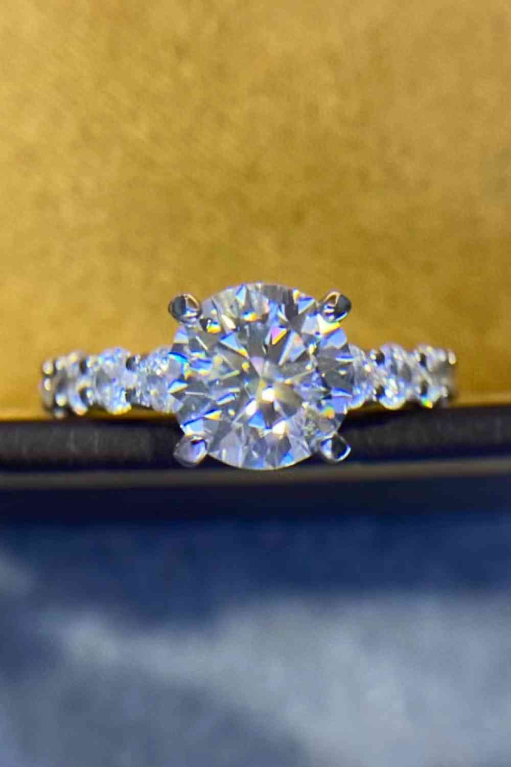 2 Carat 4 - Prong Moissanite Ring - Ring - Silver - Bella Bourget