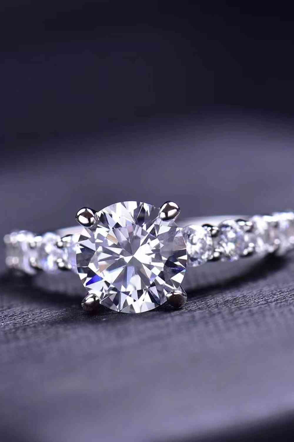 2 Carat 4 - Prong Moissanite Ring - Ring - Silver - Bella Bourget