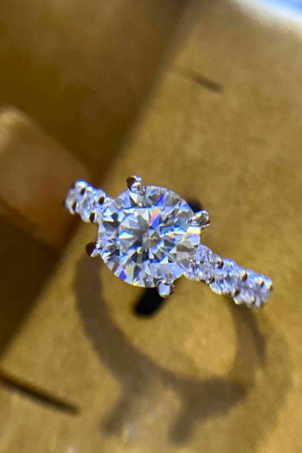 2 Carat 4 - Prong Moissanite Ring - Ring - Silver - Bella Bourget