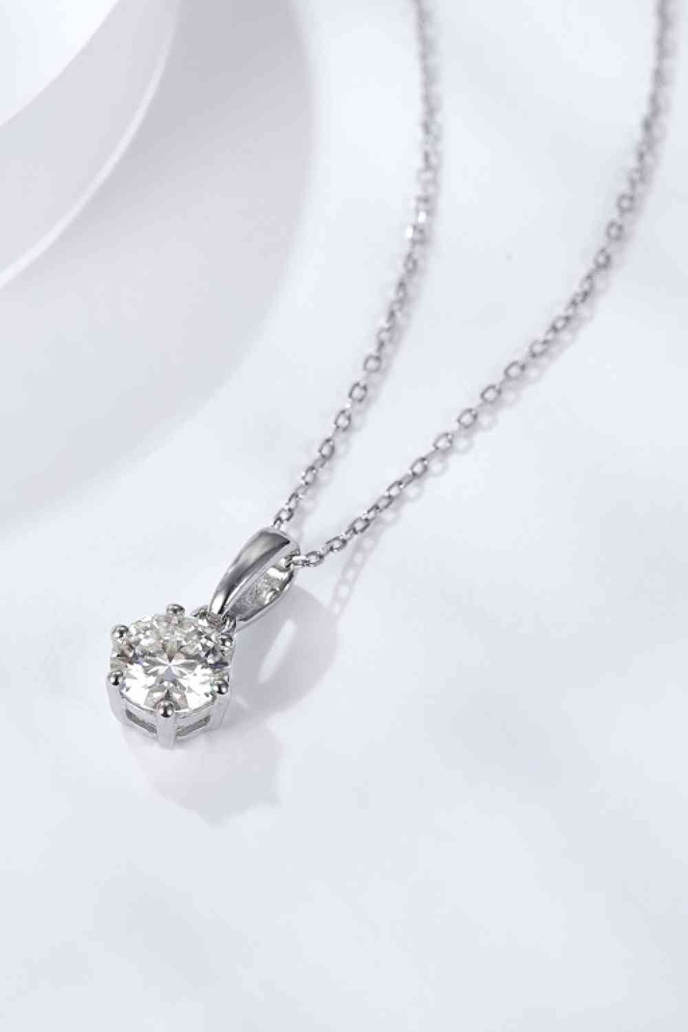 2 Carat 6 - Prong Moissanite Pendant Necklace - necklace - Silver - Bella Bourget