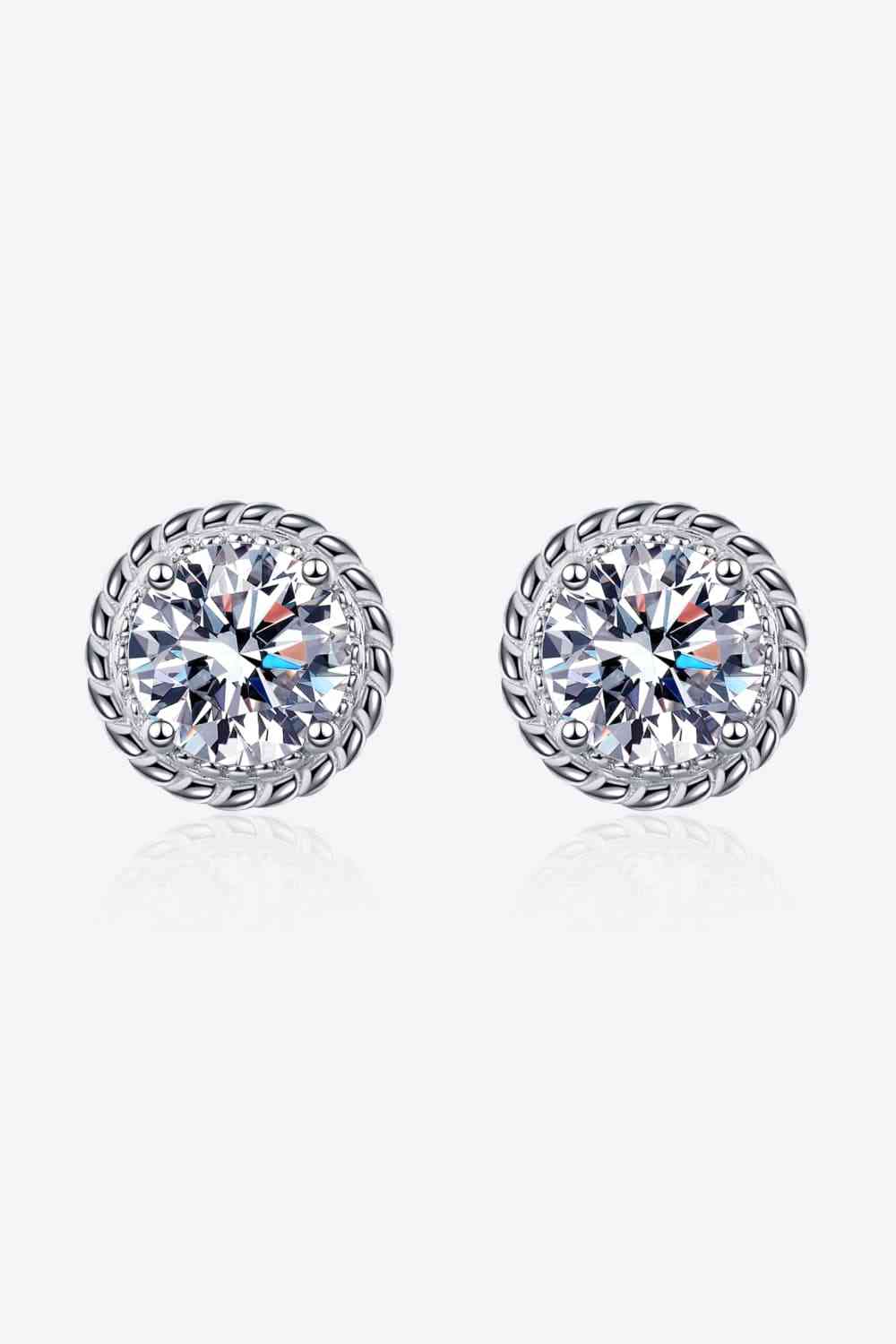 2 Carat Moissanite 925 Sterling Silver Stud Earrings - Earrings - Silver - Bella Bourget