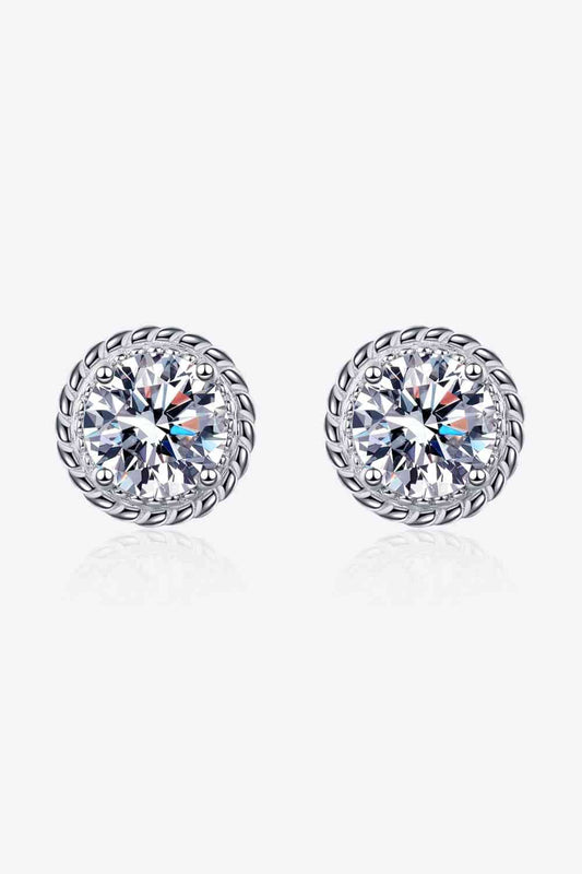 2 Carat Moissanite 925 Sterling Silver Stud Earrings - Earrings - Silver - Bella Bourget