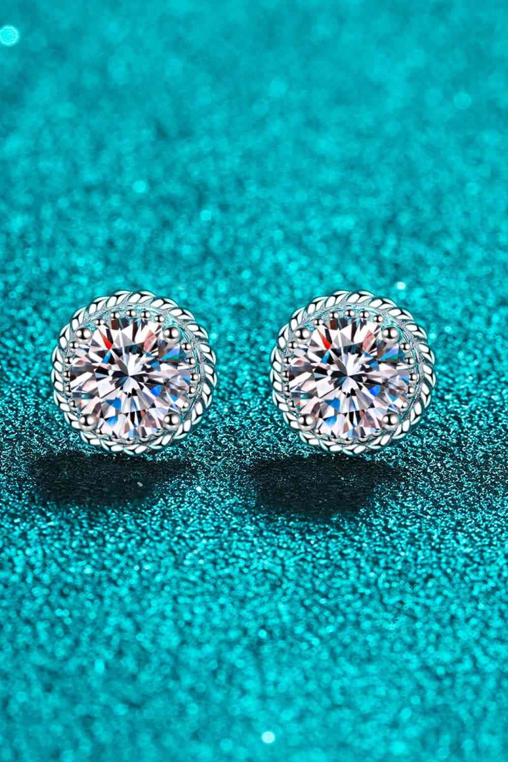 2 Carat Moissanite 925 Sterling Silver Stud Earrings - Earrings - Silver - Bella Bourget