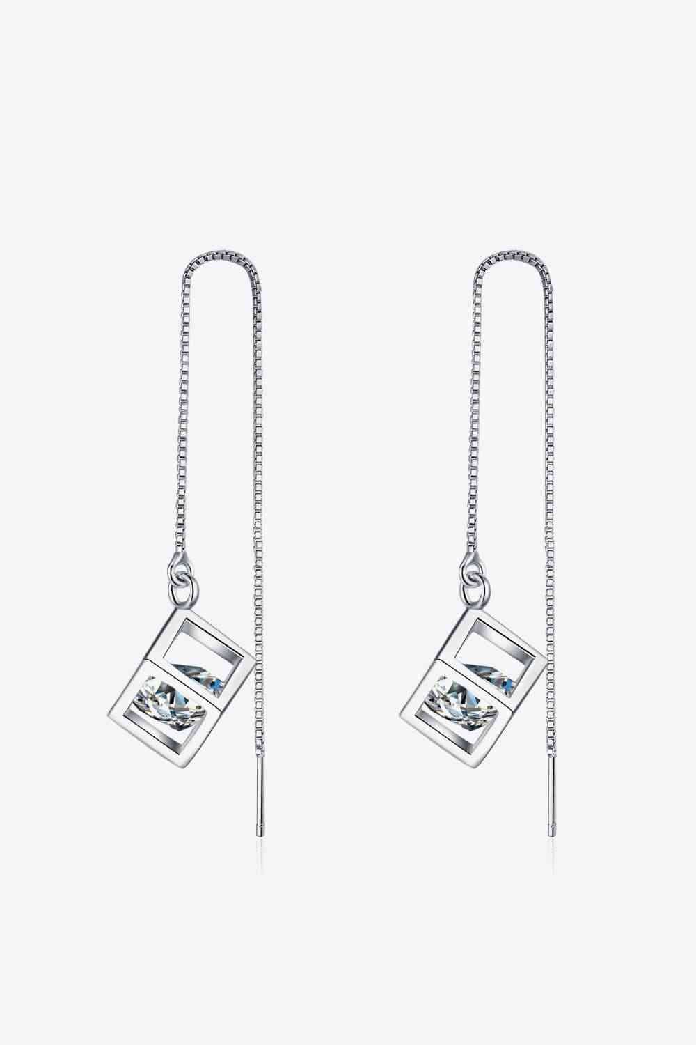 2 Carat Moissanite 925 Sterling Silver Threader Earrings - Earrings - Silver - Bella Bourget