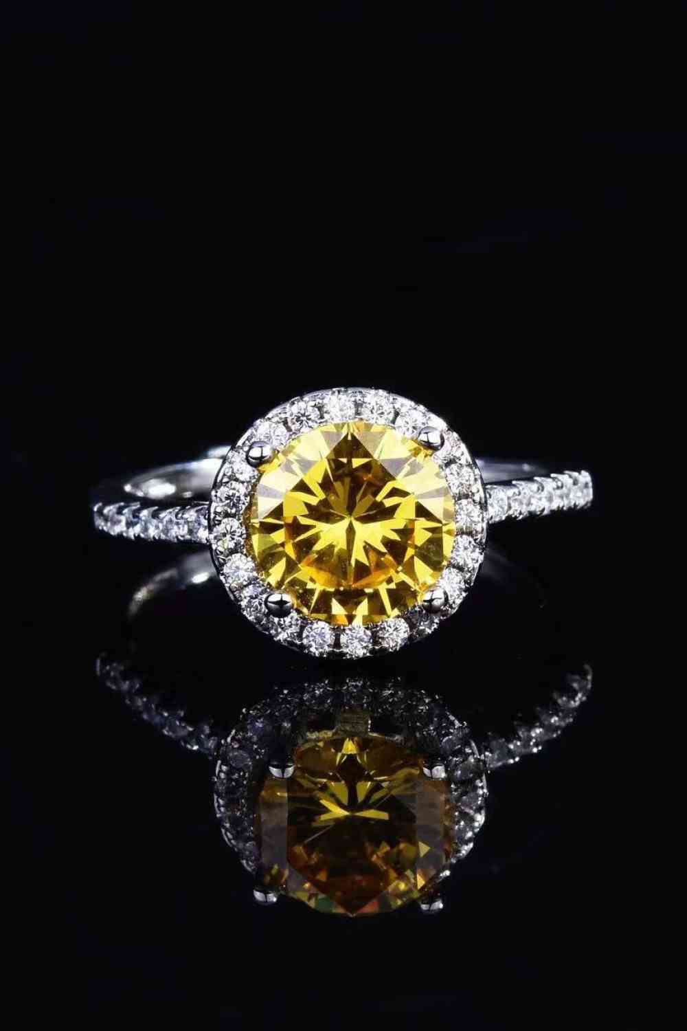 2 Carat Moissanite Round Ring - Ring - Yellow - Bella Bourget