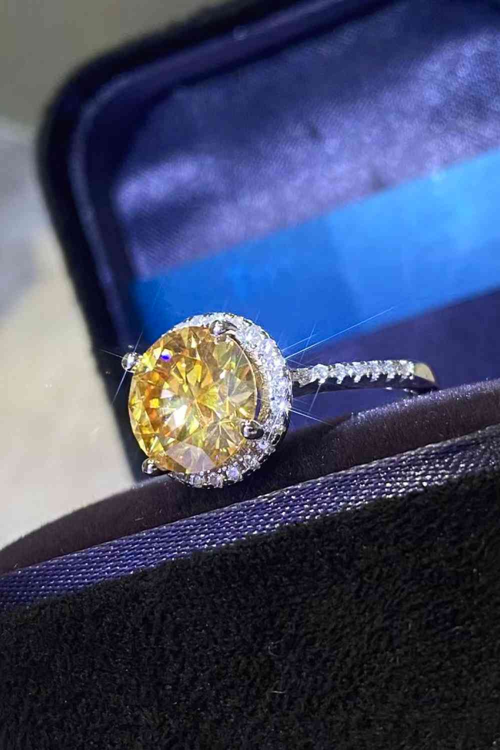 2 Carat Moissanite Round Ring - Ring - Yellow - Bella Bourget