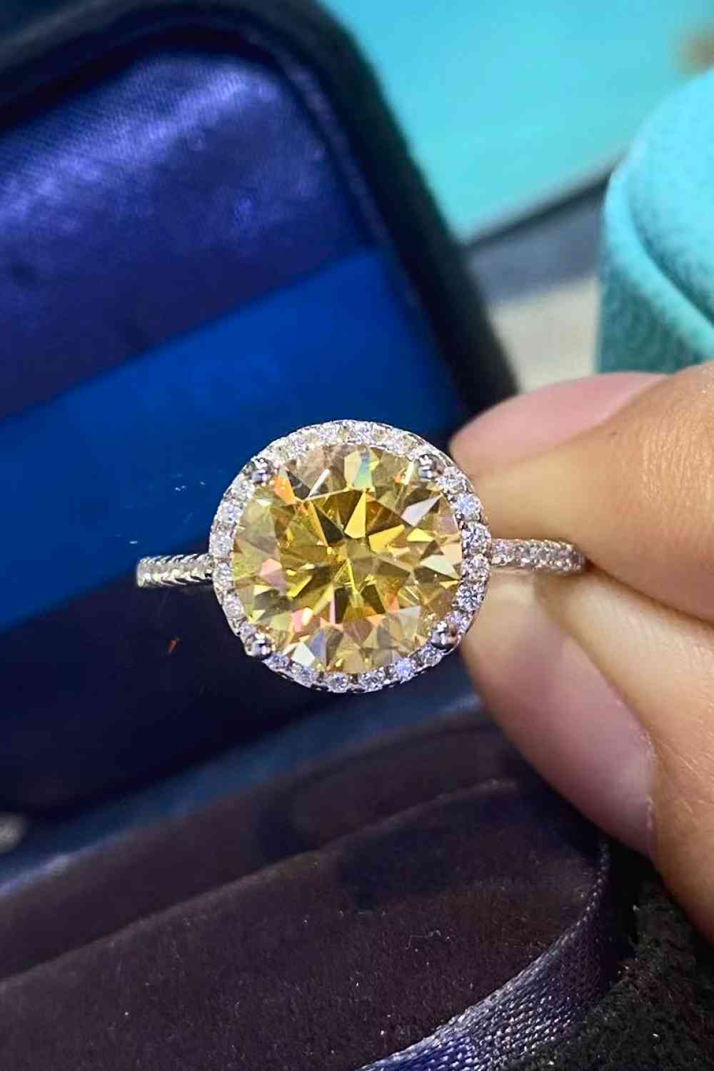 2 Carat Moissanite Round Ring - Ring - Yellow - Bella Bourget