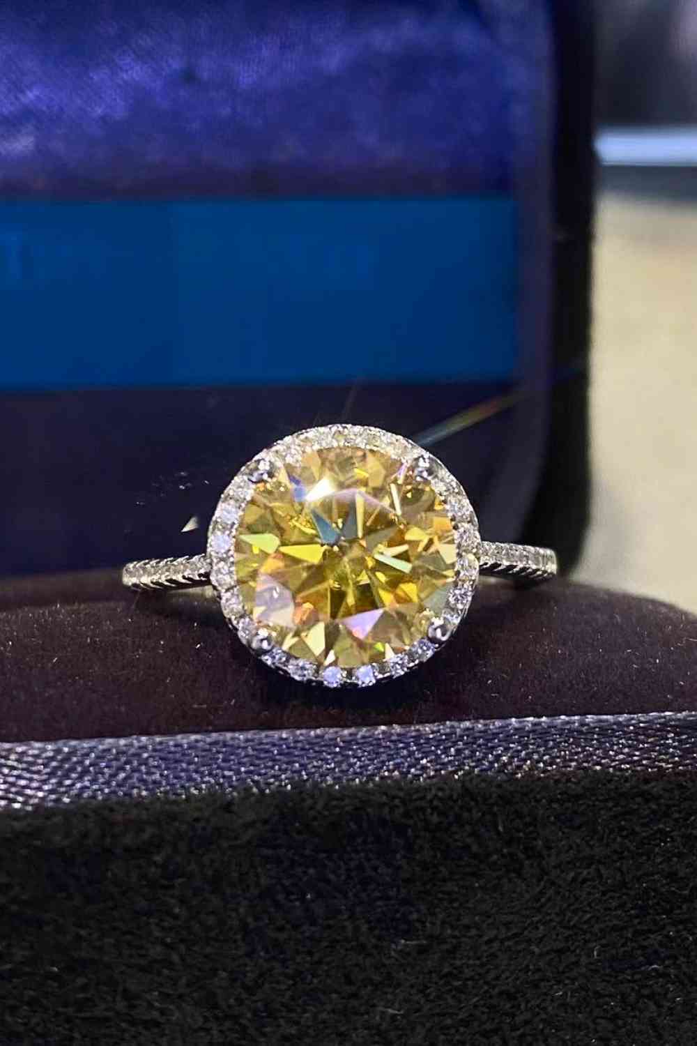 2 Carat Moissanite Round Ring - Ring - Yellow - Bella Bourget