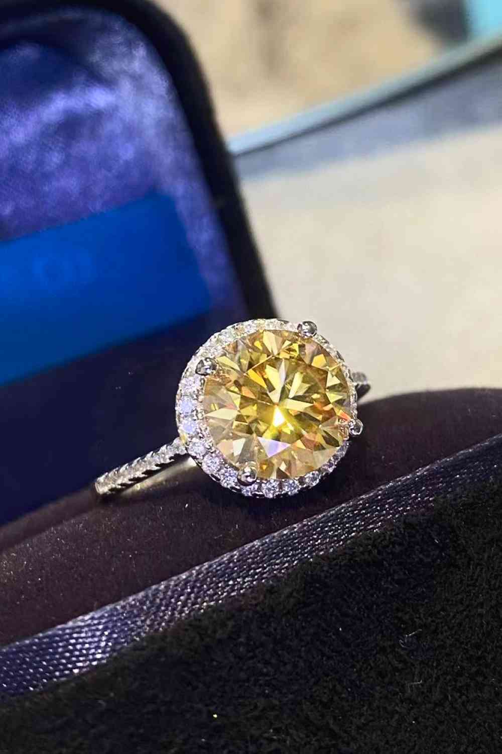 2 Carat Moissanite Round Ring - Ring - Yellow - Bella Bourget