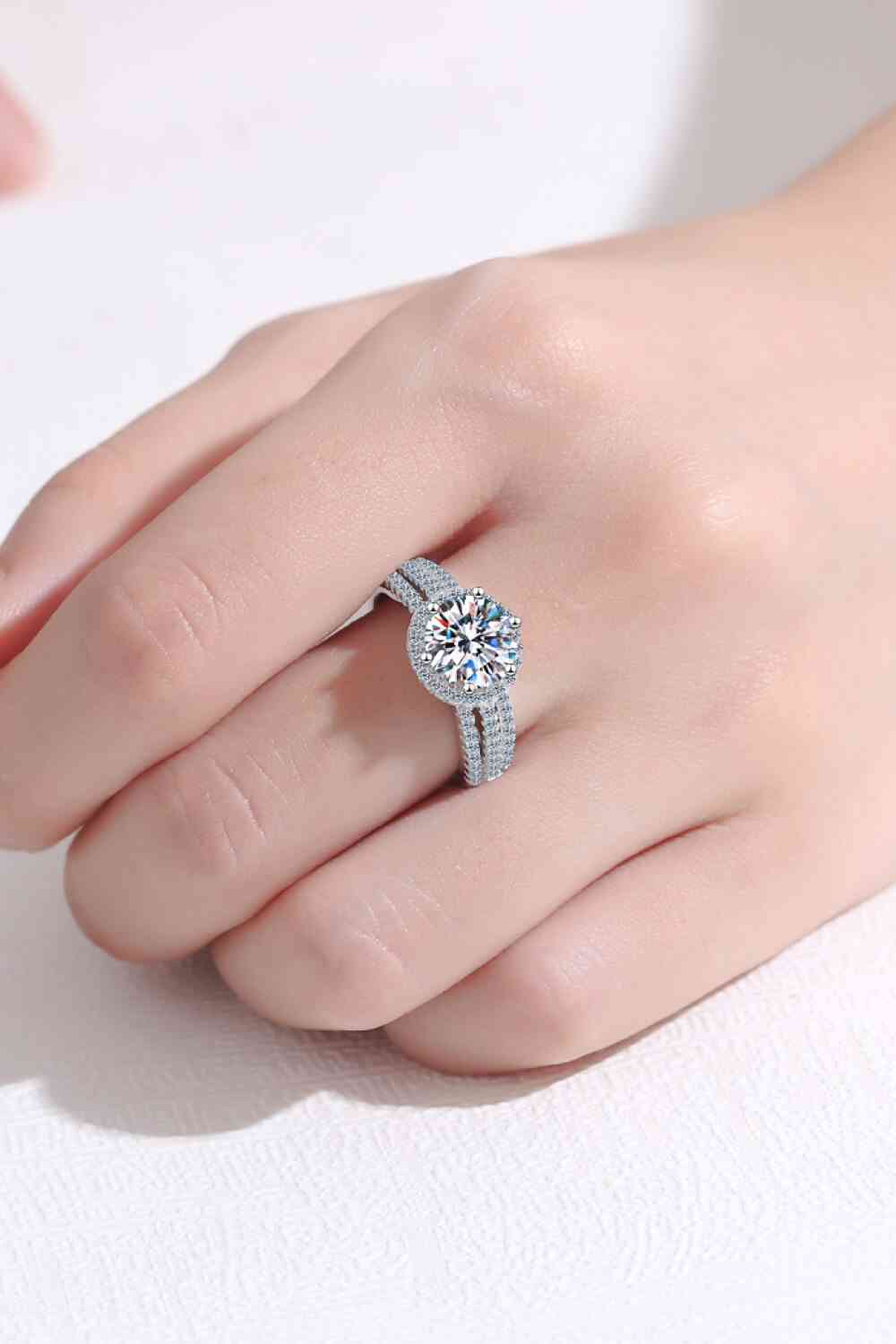 2 Carat Moissanite Sterling Silver Ring - Ring - Silver - Bella Bourget