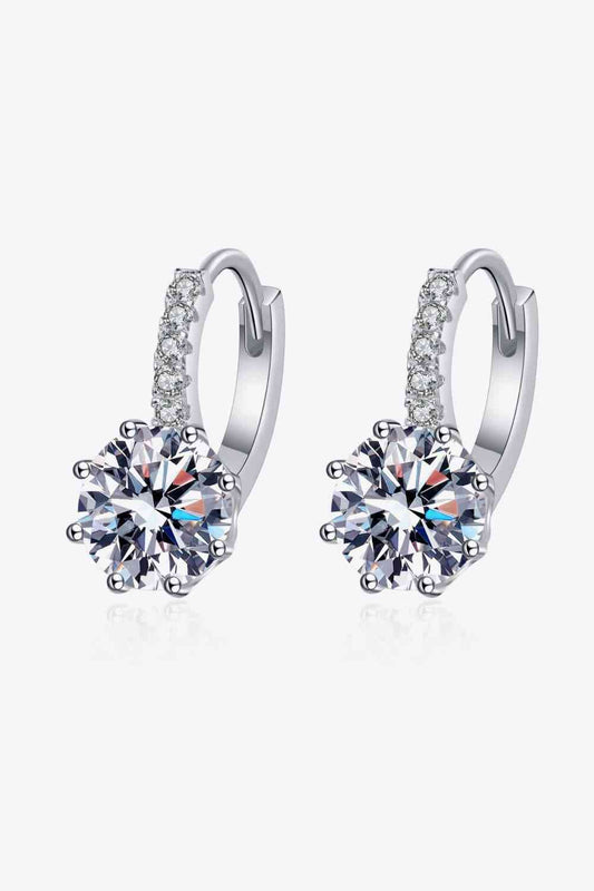 4 Carat Moissanite 925 Sterling Silver Earrings - Earrings - Silver - Bella Bourget