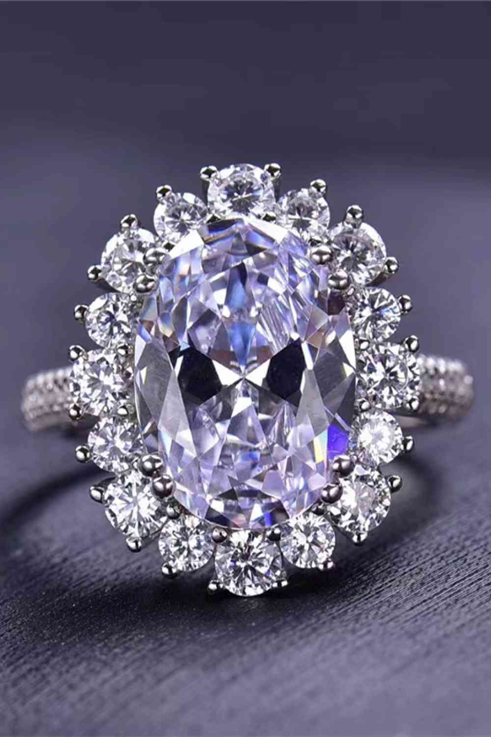 8 Carat Oval Moissanite Ring - Ring - Silver - Bella Bourget