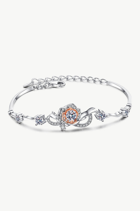 925 Sterling Silver Moissanite Bracelet - Bracelets - Silver/Orange - Bella Bourget