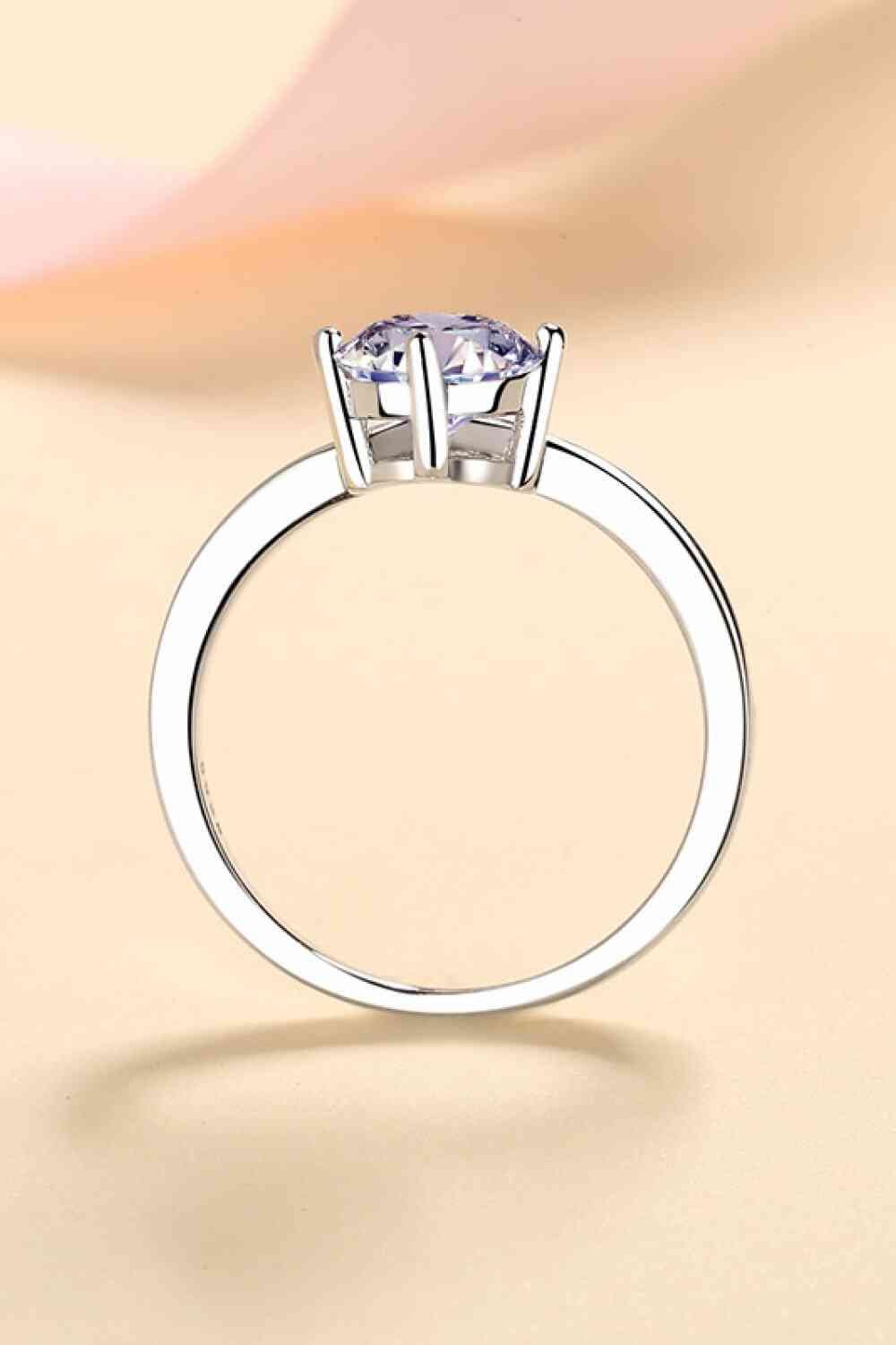 925 Sterling Silver Ring with 0.3 Carat Moissanite - Ring - Silver - Bella Bourget