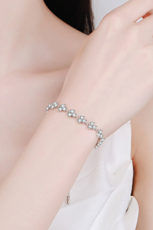 Adjustable Moissanite Bracelet - Bracelets - Silver - Bella Bourget