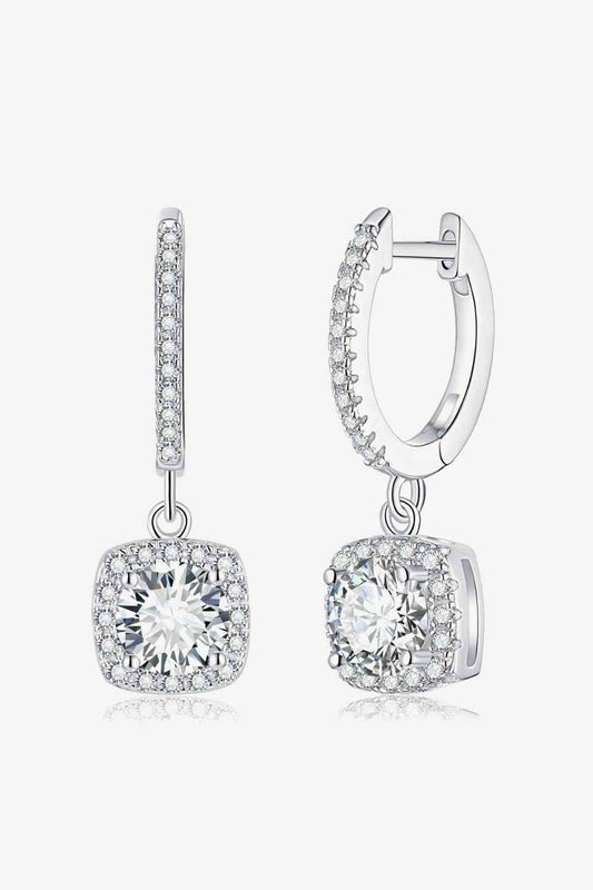 Adored Moissanite Huggie Drop Earrings - Earrings - Silver - Bella Bourget