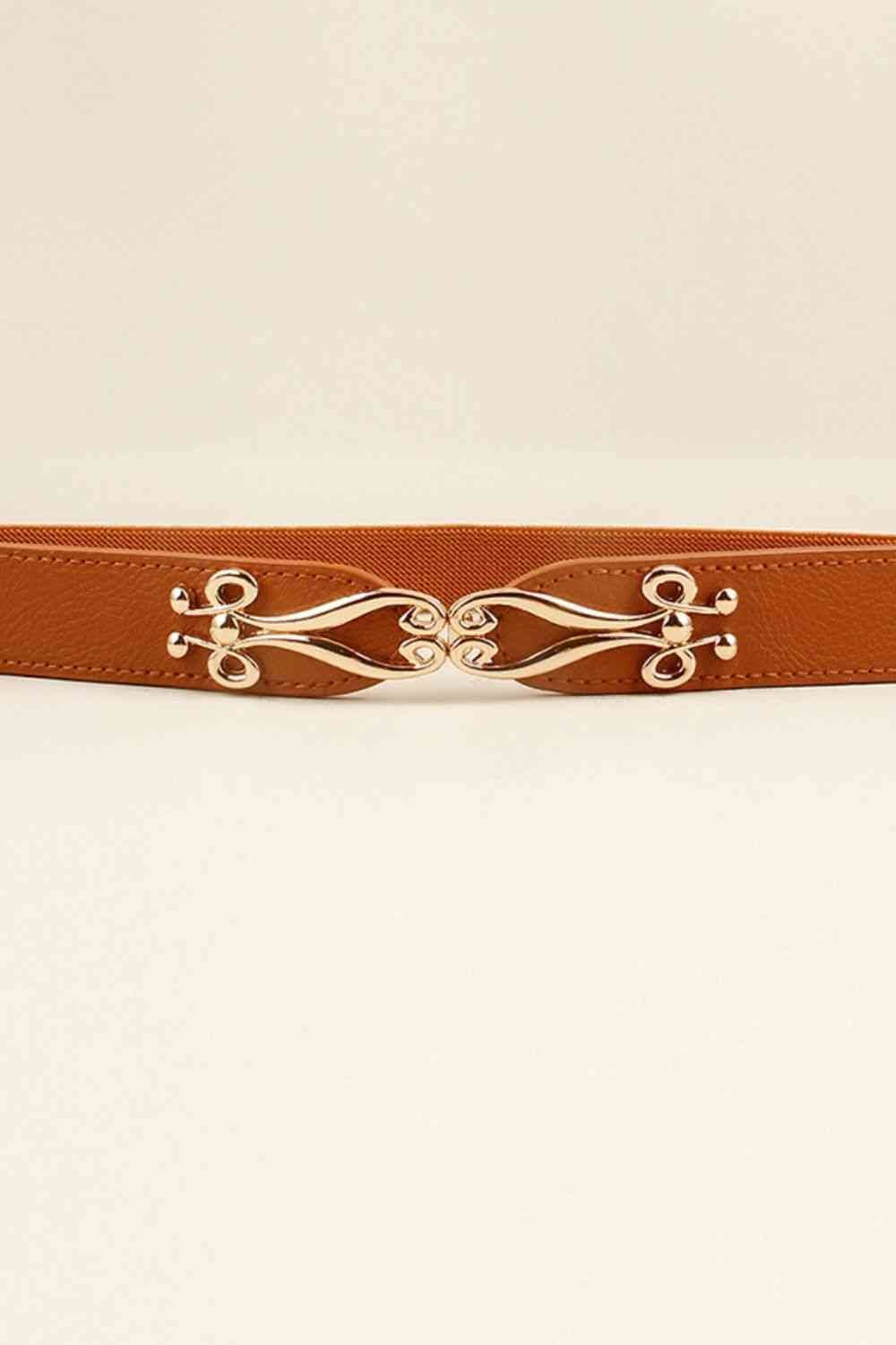 Alloy Buckle Elastic Belt - belt - Ochre - Bella Bourget