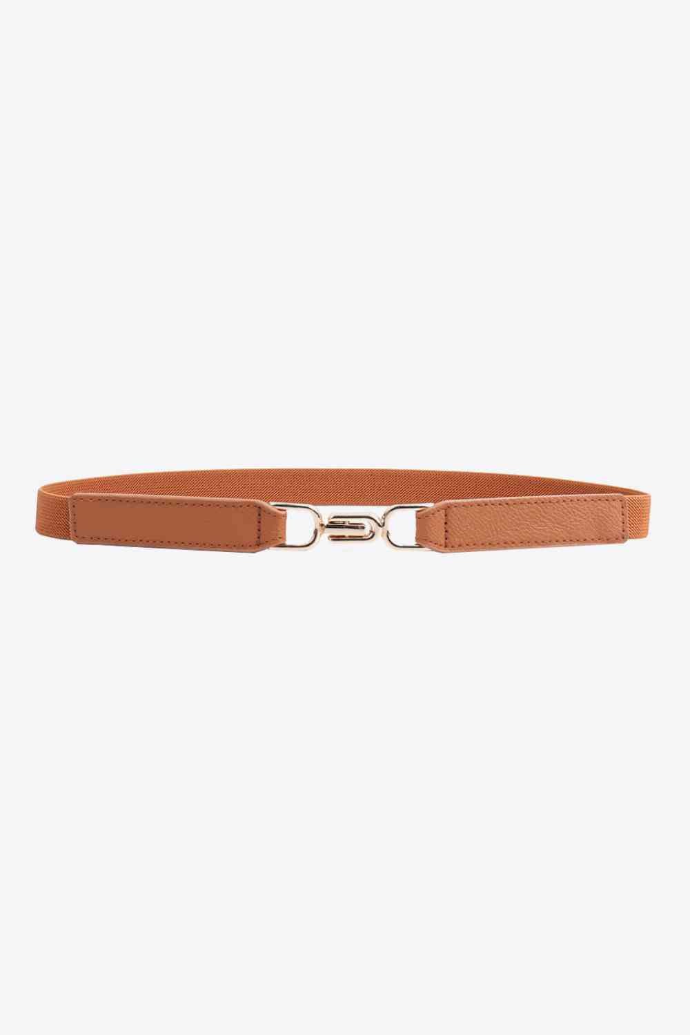 Alloy Buckle Elastic Belt - belt - Ochre - Bella Bourget