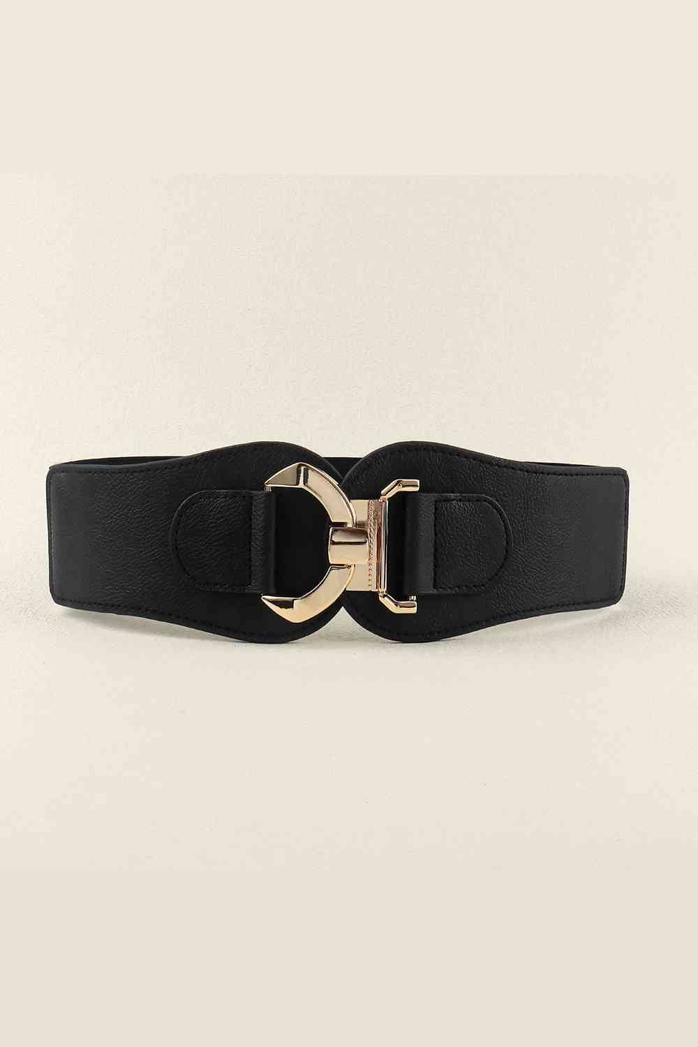 Alloy Buckle Elastic Belt - belt - Black - Bella Bourget