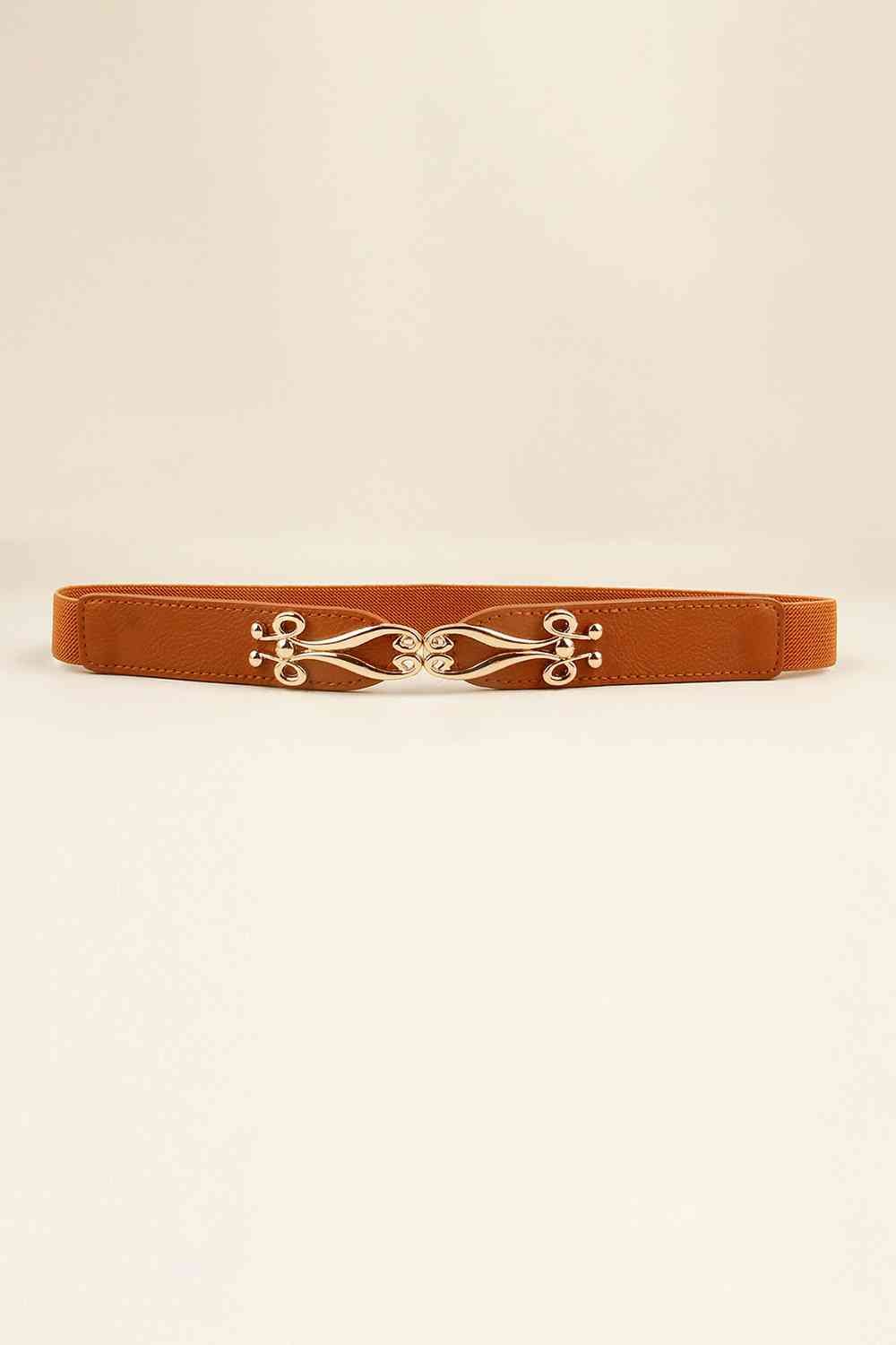 Alloy Buckle Elastic Belt - belt - Ochre - Bella Bourget