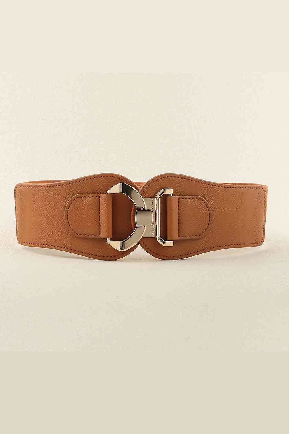 Alloy Buckle Elastic Belt - belt - Ochre - Bella Bourget