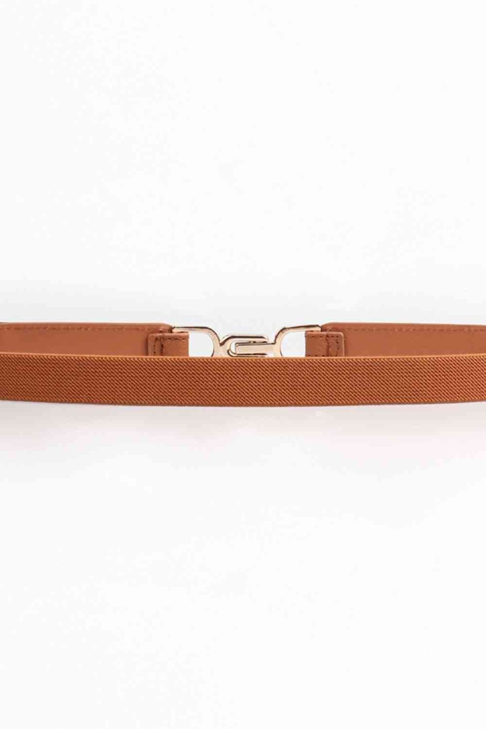 Alloy Buckle Elastic Belt - belt - Ochre - Bella Bourget