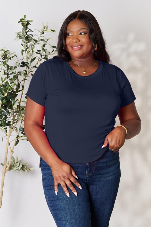 Basic Bae Full Size Round Neck Short Sleeve T - Shirt - T - Shirt - Heather Gray - Bella Bourget